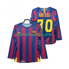 Barcellona Lionel Messi 30 Champions League 2006 Retro Maglia Prima 2005 Manica Lunga